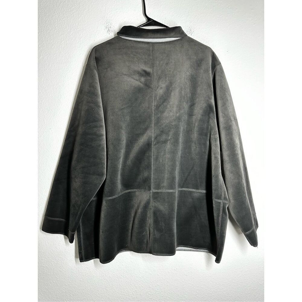 Kim Rogers Lightweight Jacket Gray Black Size 2X Barn Coat Button up - Picture 4 of 9